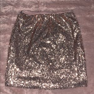 Pink Rose gold sequence mini skirt